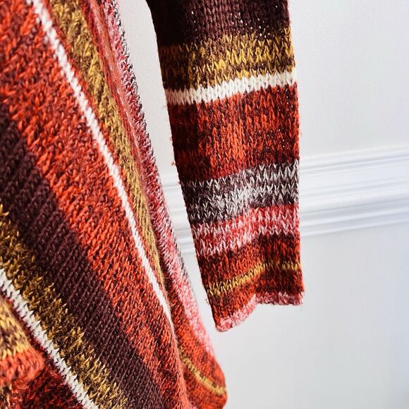 New Directions Striped Cardigan in Orange, Brown & White. Size L. EUC. - Picture 4 of 8